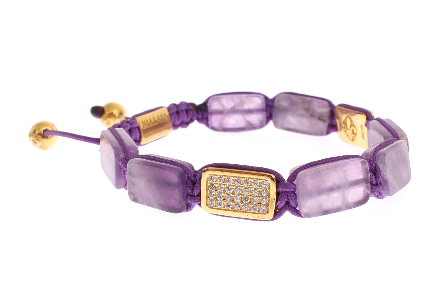 Браслет Nialaya Dazzling Diamond с позолоченным аметистом