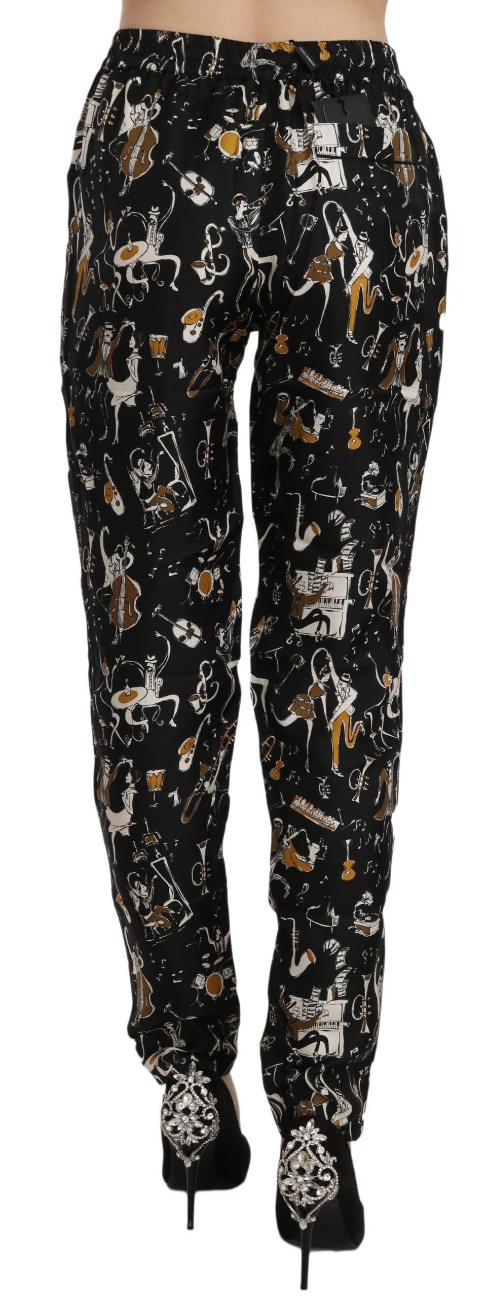 Dolce & Gabbana Pantaloni eleganti in seta affusolati a vita alta