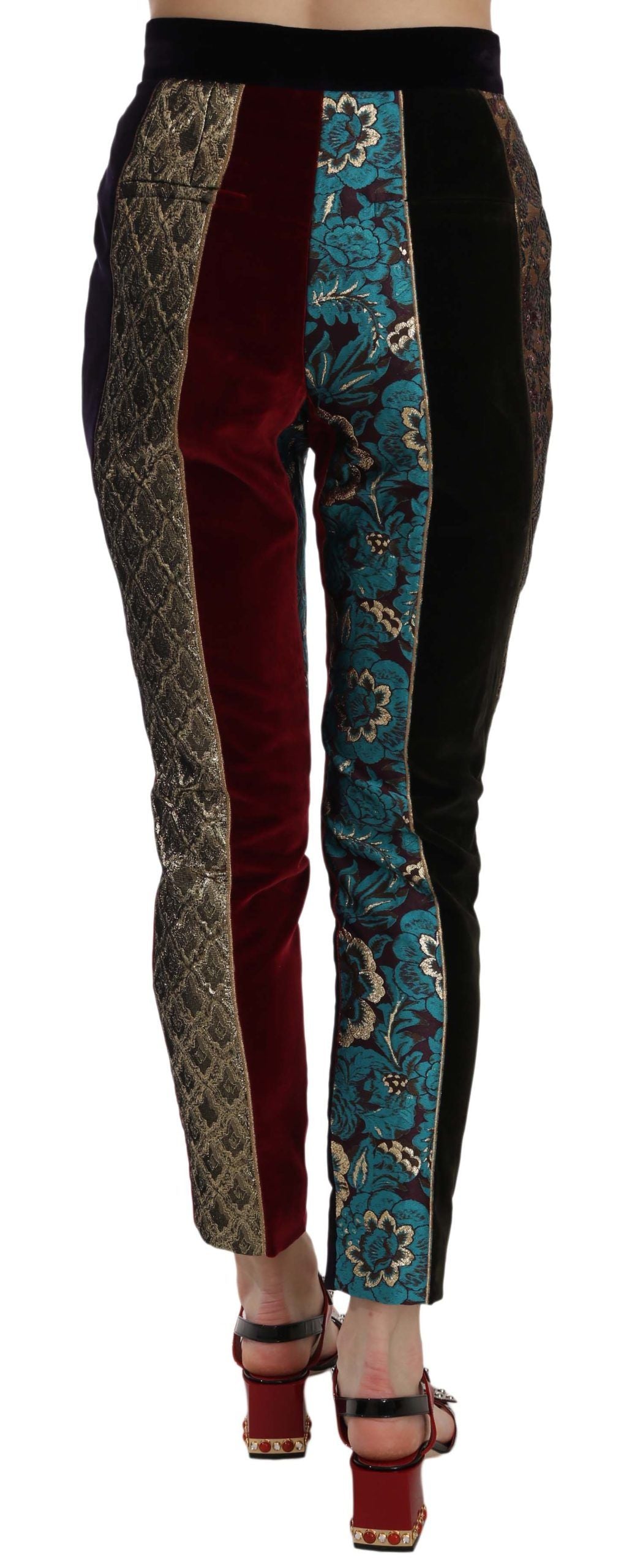 Pantaloni cropped eleganti in jacquard multicolor Dolce & Gabbana