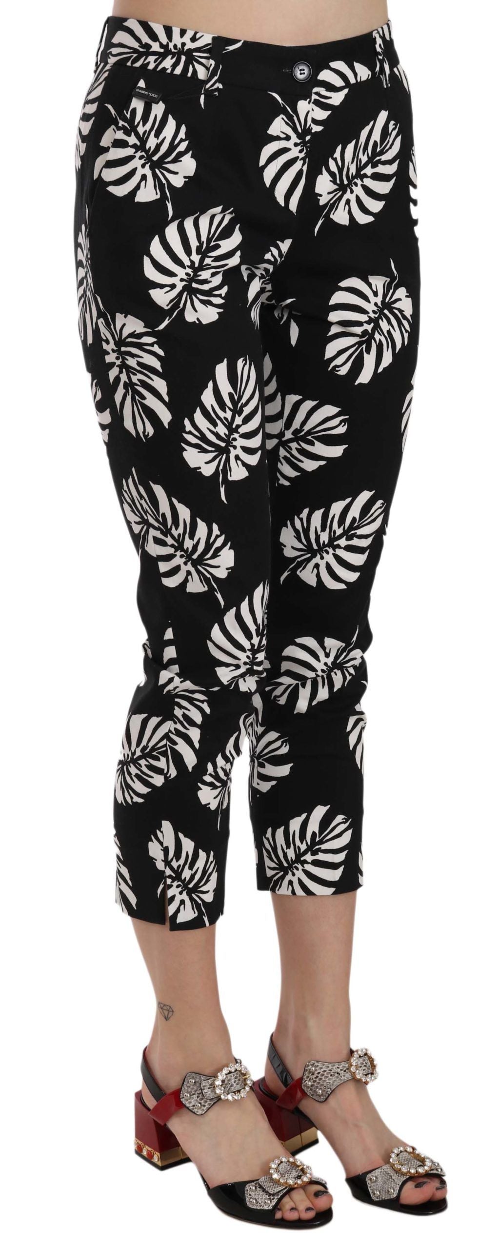 Dolce & Gabbana Capri skinny eleganti con stampa di palme