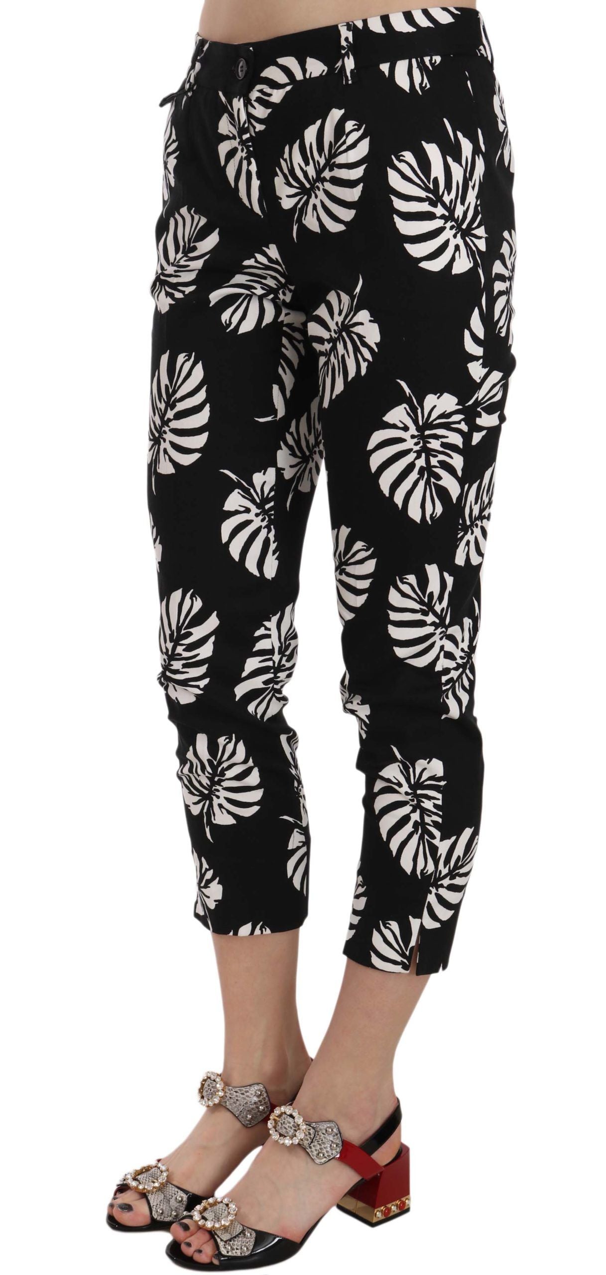 Dolce & Gabbana Capri skinny eleganti con stampa di palme