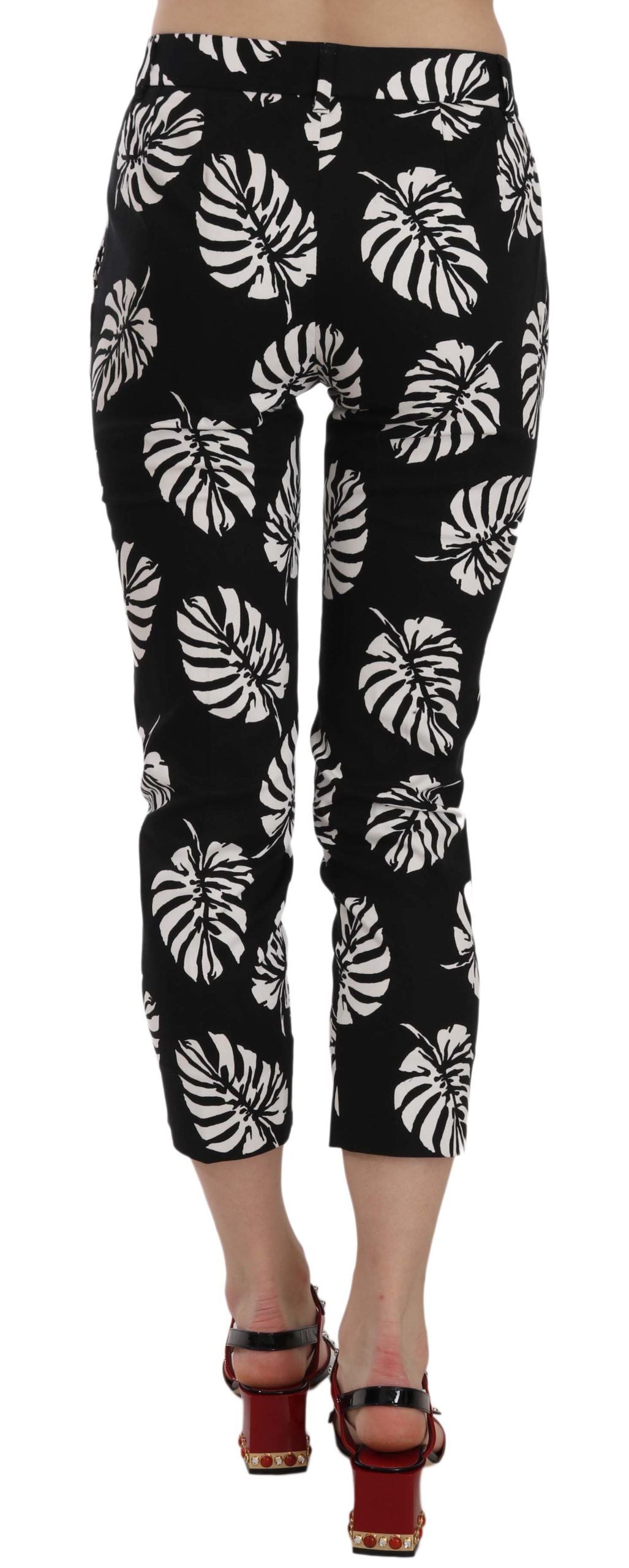 Dolce & Gabbana Capri skinny eleganti con stampa di palme