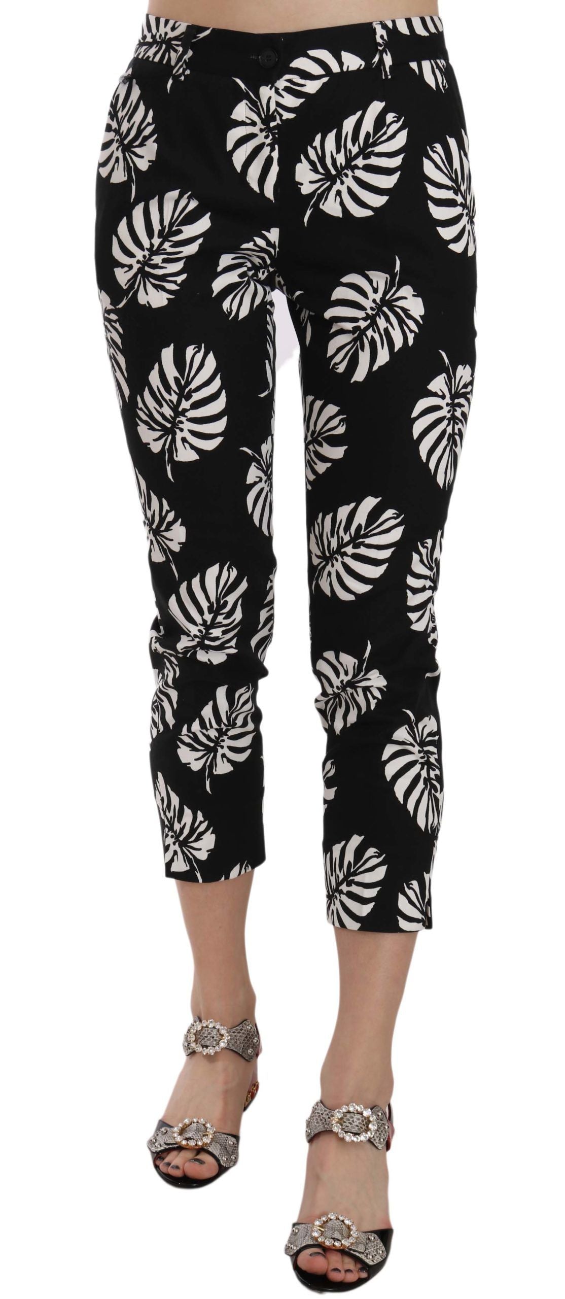Dolce & Gabbana Capri skinny eleganti con stampa di palme