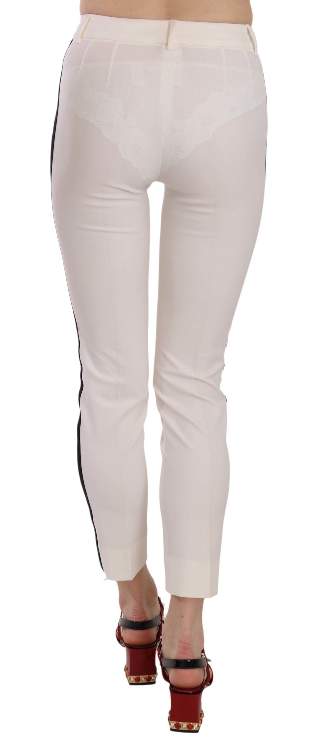 Pantaloni cropped in lana eleganti con righe laterali di Dolce & Gabbana