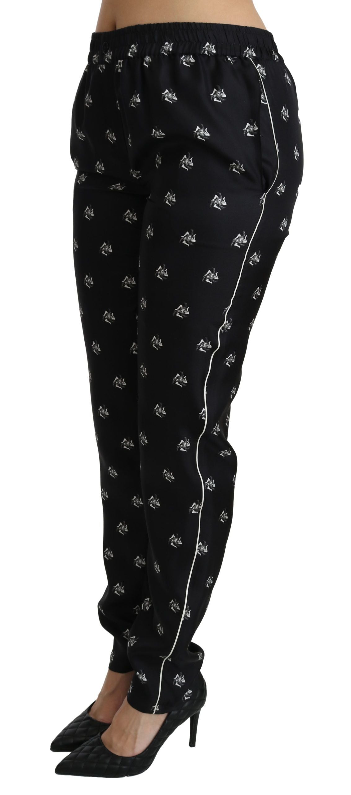 Dolce & Gabbana Pantaloni skinny in seta eleganti a vita media