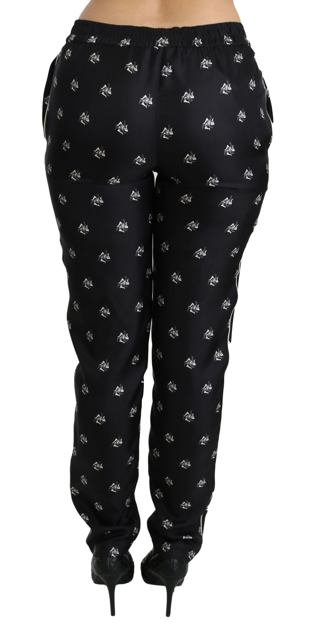 Dolce & Gabbana Pantaloni skinny in seta eleganti a vita media
