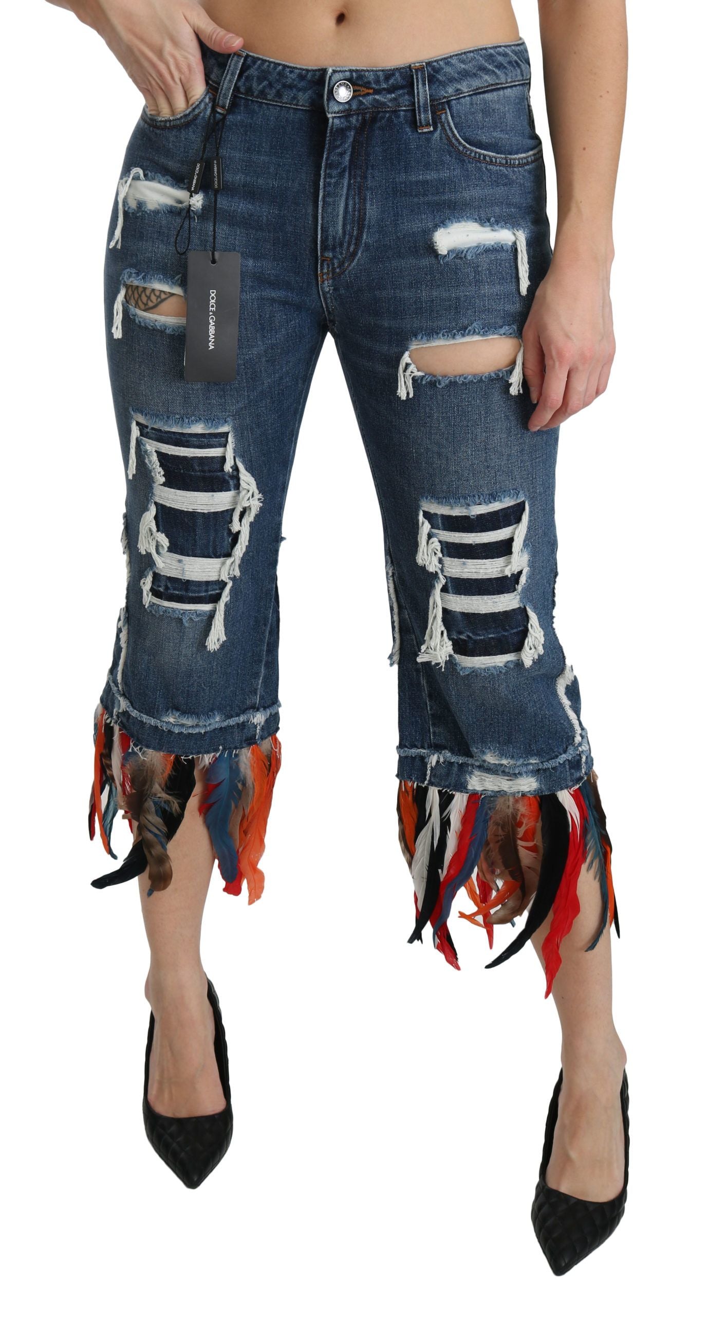 Jeans cropped chic a vita bassa Dolce & Gabbana