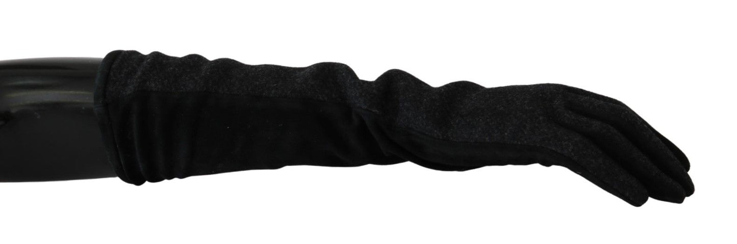 Dolce & Gabbana eleganti guanti di lana di media lunghezza in nero