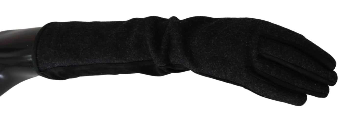 Dolce & Gabbana eleganti guanti di lana di media lunghezza in nero
