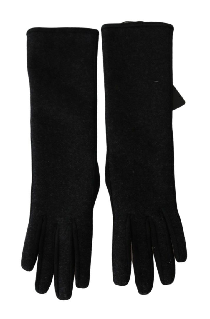 Dolce & Gabbana eleganti guanti di lana di media lunghezza in nero