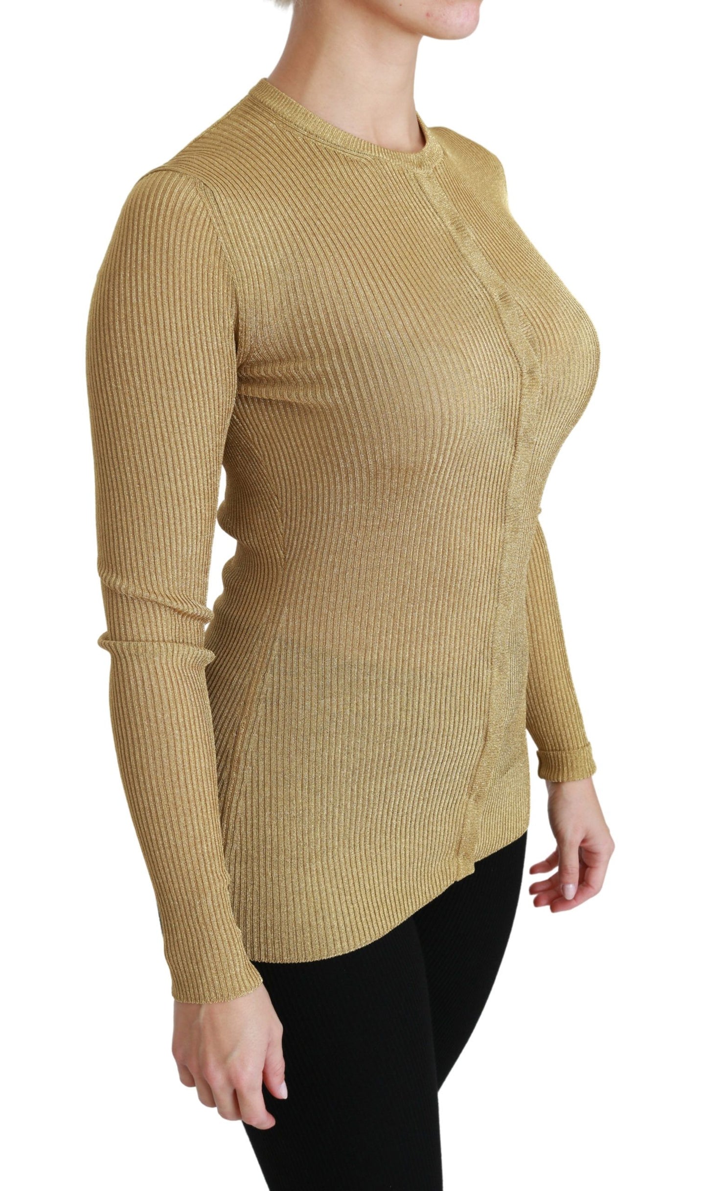 Cardigan dorato elegante a maniche lunghe Dolce & Gabbana