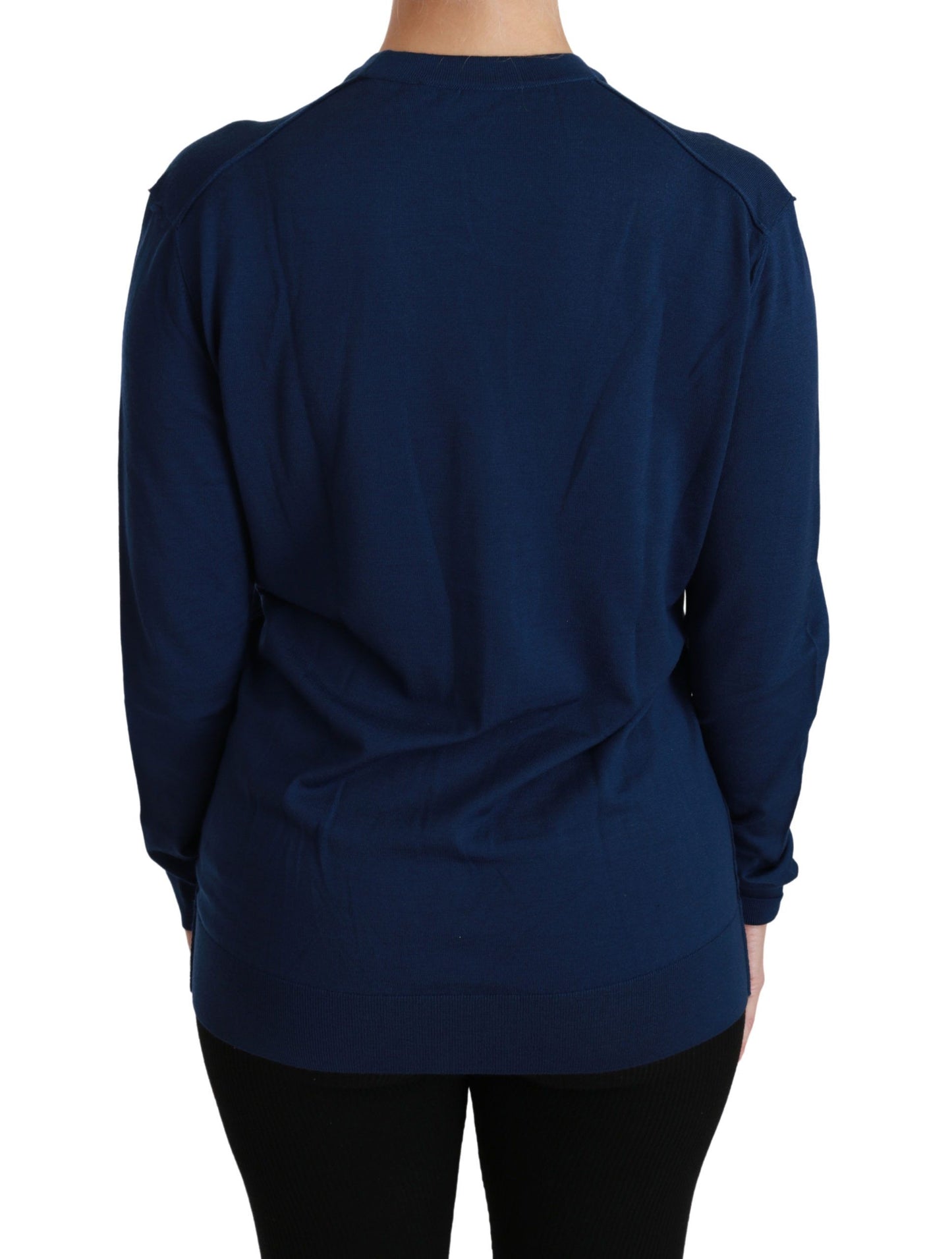 Dolce & Gabbana Elegante Cardigan in Lana Vergine Blu