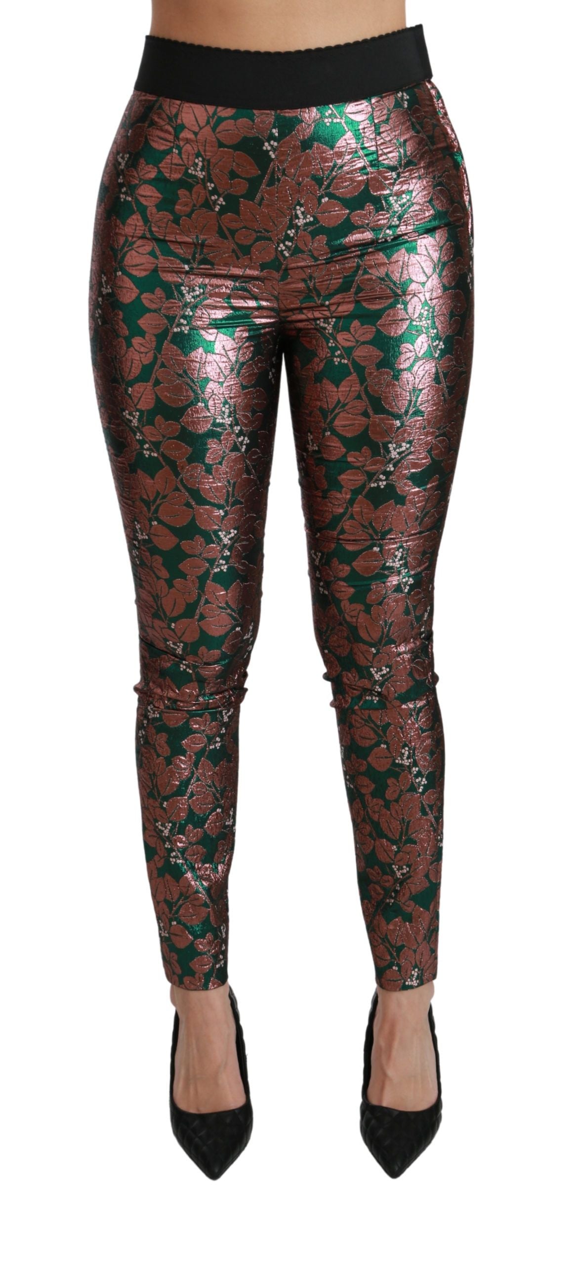 Pantaloni eleganti metallizzati foglia bronzo Dolce & Gabbana