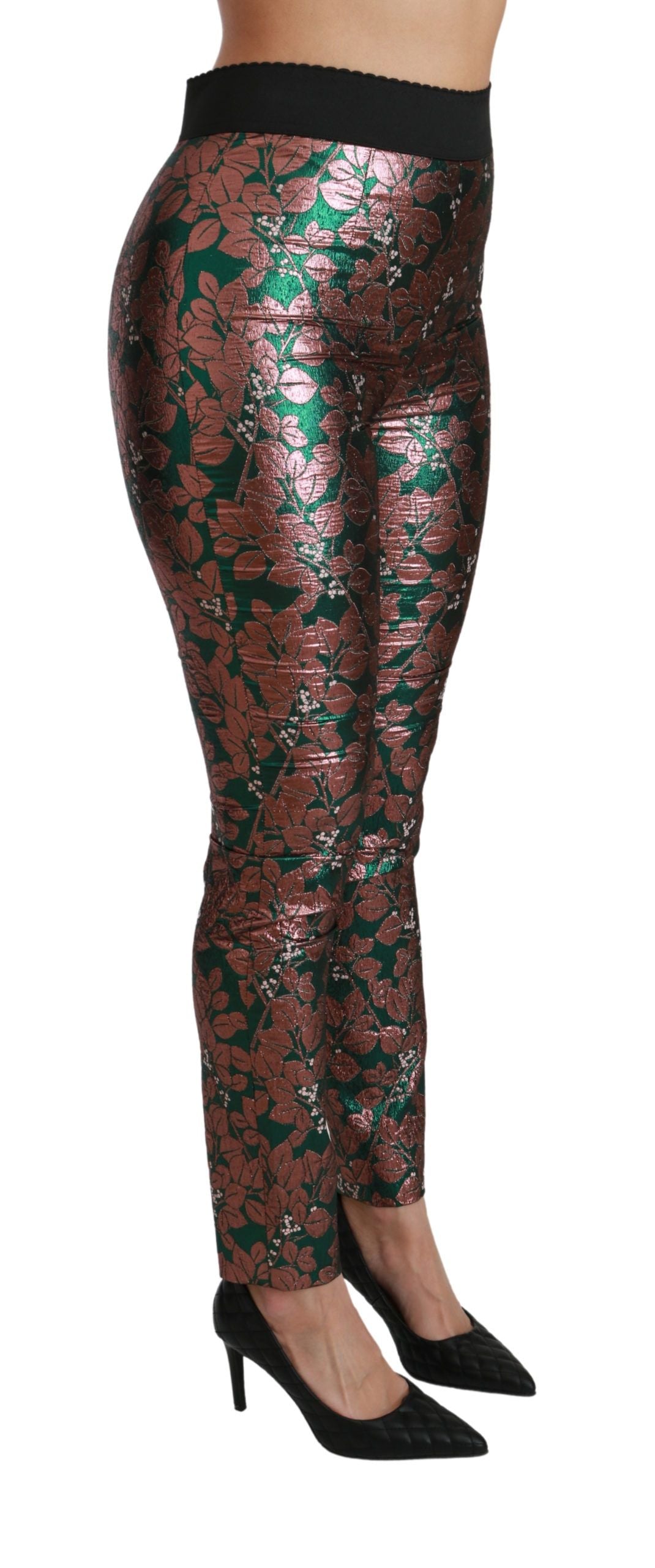 Pantaloni eleganti metallizzati foglia bronzo Dolce & Gabbana