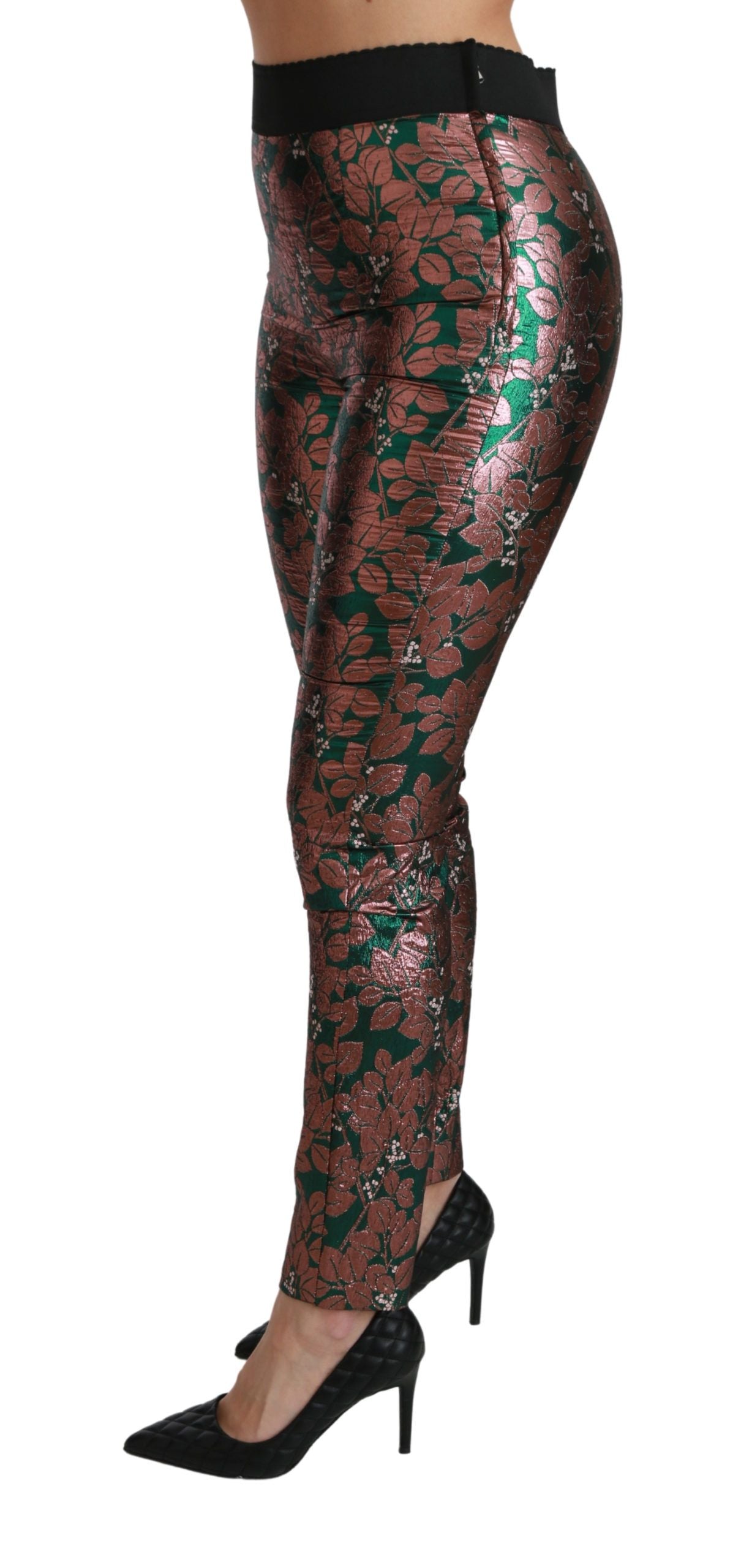 Pantaloni eleganti metallizzati foglia bronzo Dolce & Gabbana