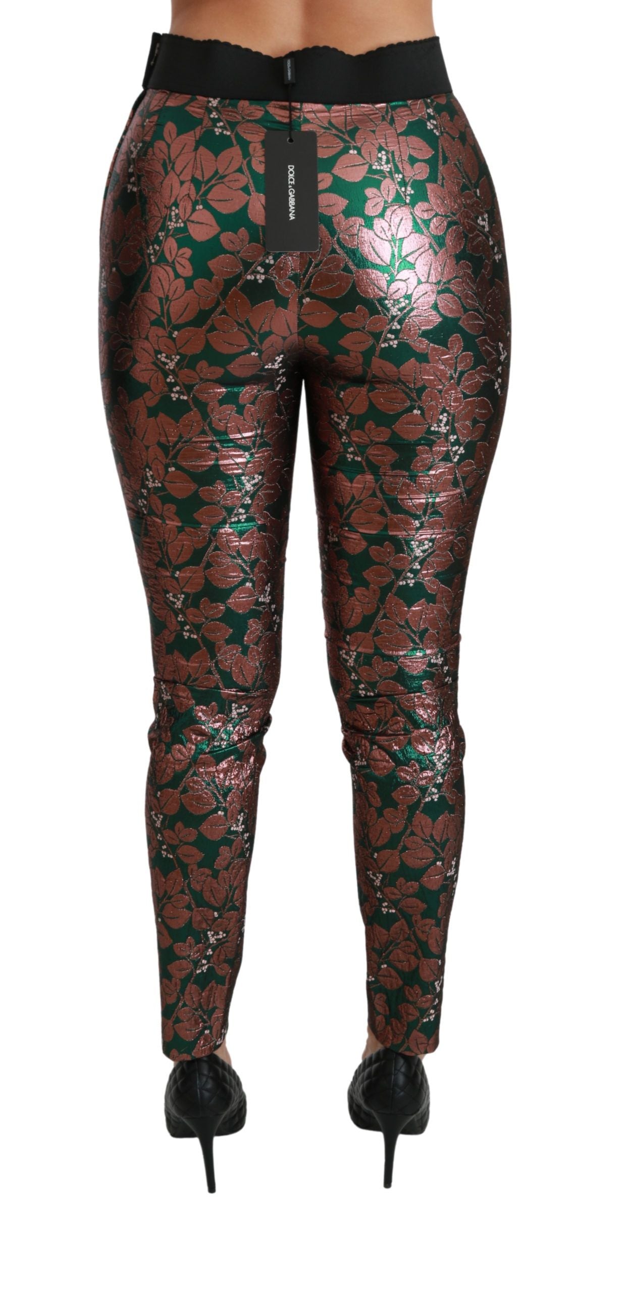 Pantaloni eleganti metallizzati foglia bronzo Dolce & Gabbana