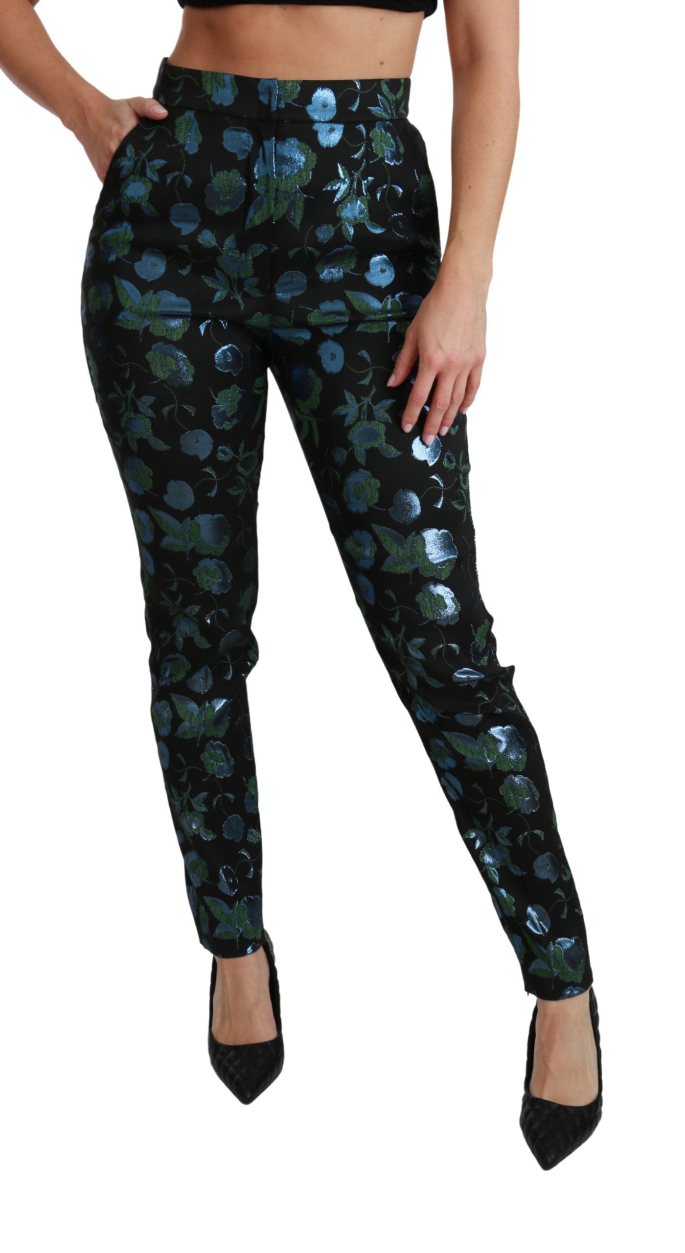 Pantaloni skinny a vita alta floreali Dolce & Gabbana