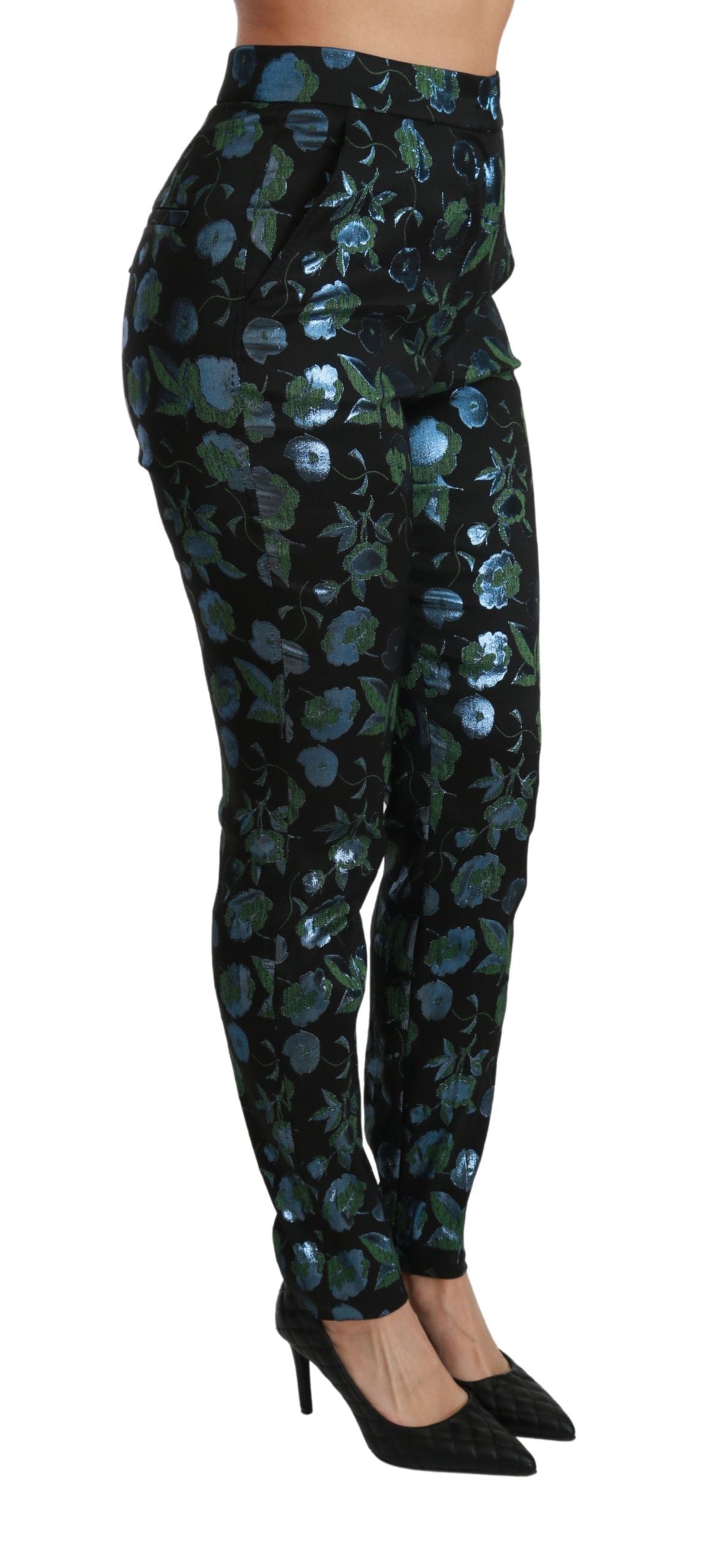 Pantaloni skinny a vita alta floreali Dolce & Gabbana