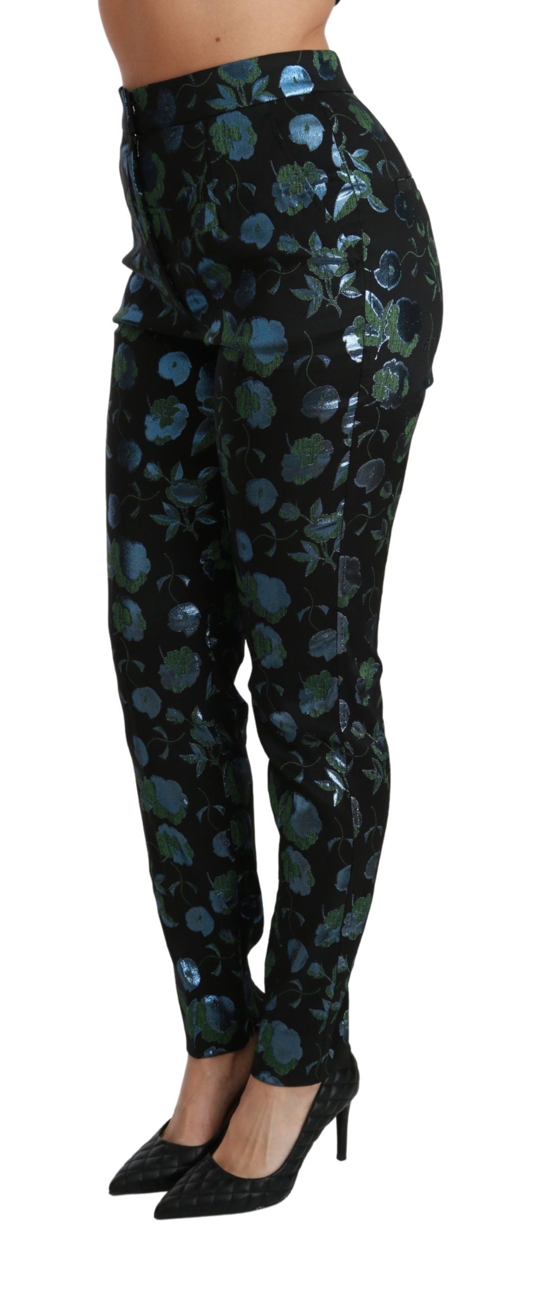 Pantaloni skinny a vita alta floreali Dolce & Gabbana