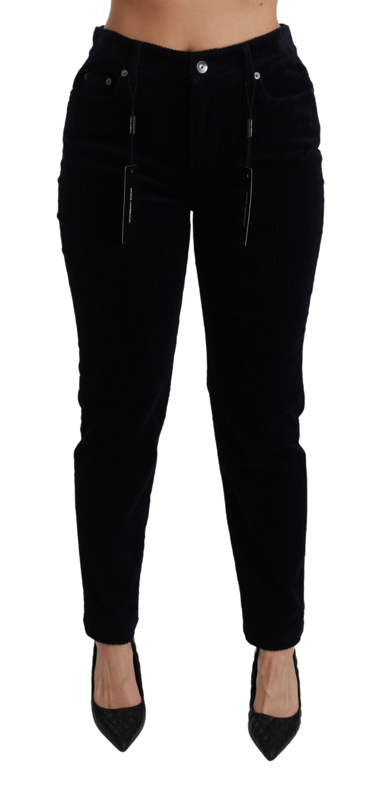 Dolce & Gabbana Jeans skinny in velluto a coste a vita media chic