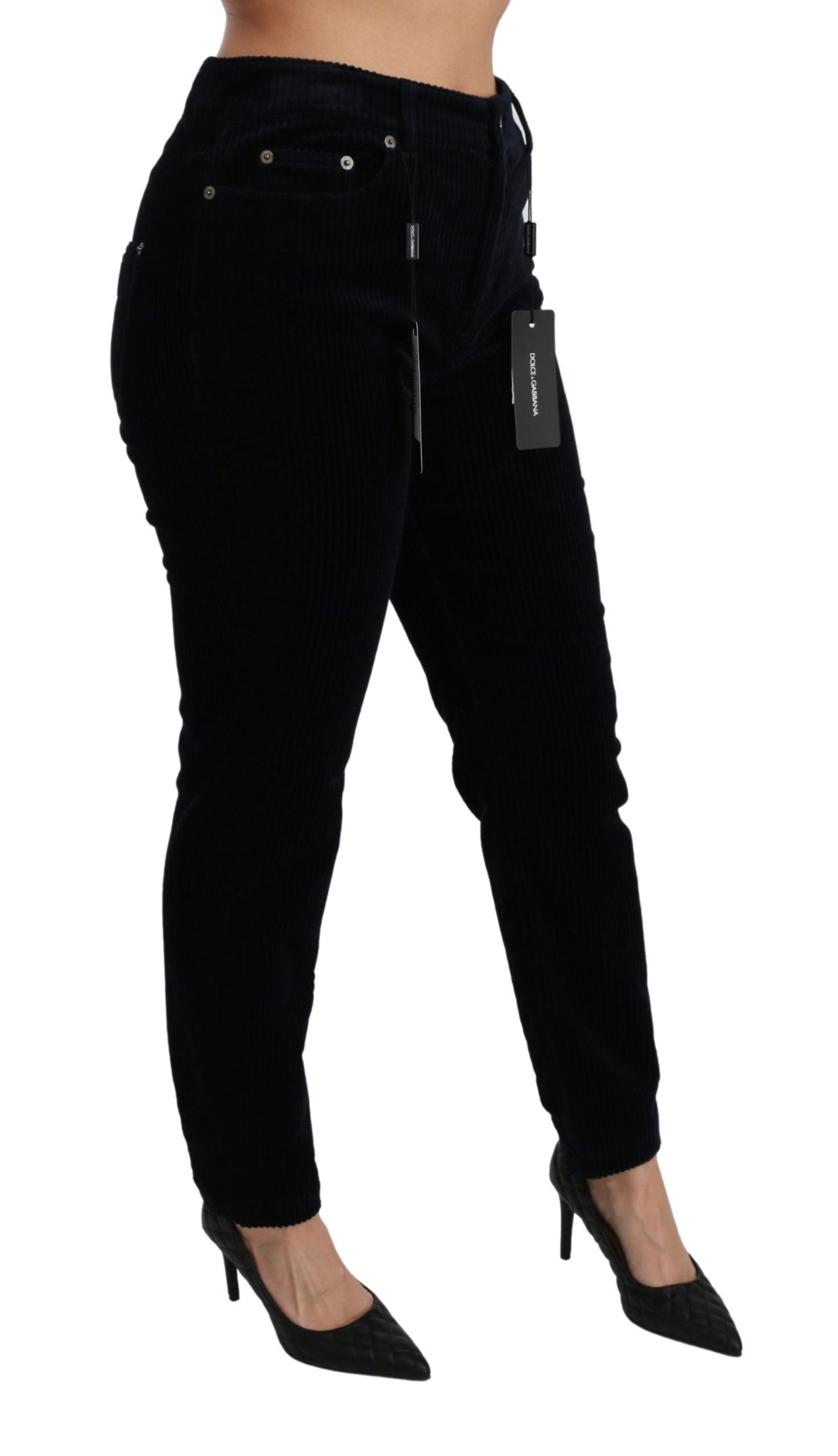 Dolce & Gabbana Jeans skinny in velluto a coste a vita media chic