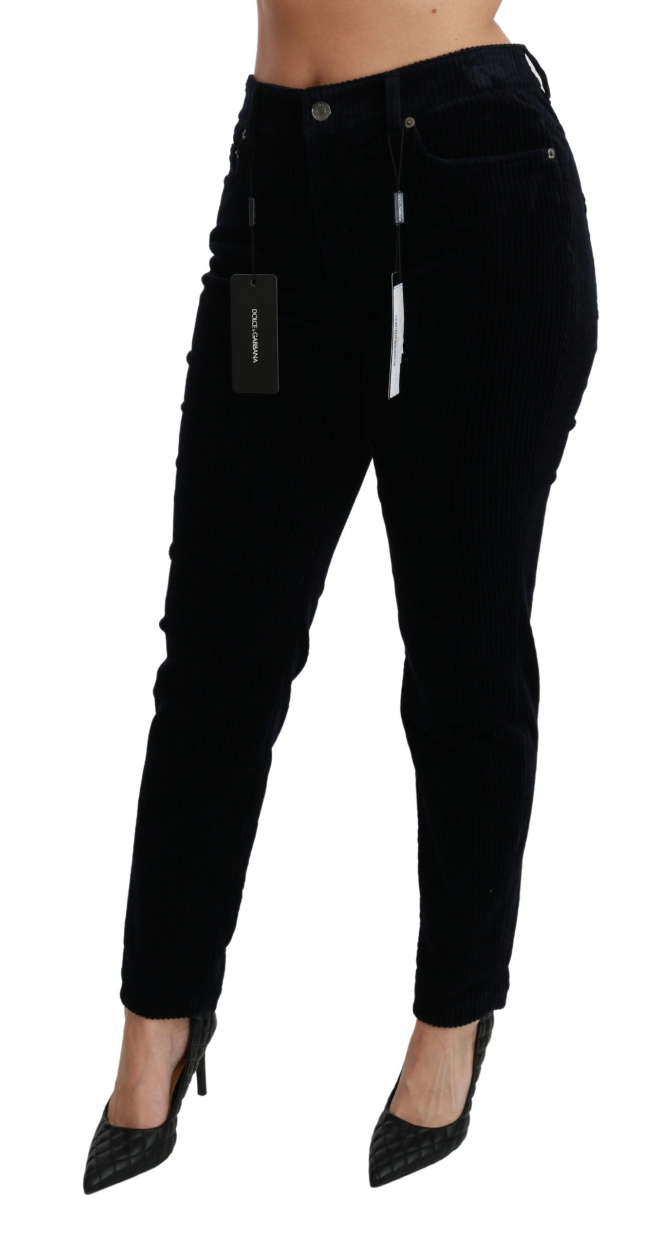 Dolce & Gabbana Jeans skinny in velluto a coste a vita media chic