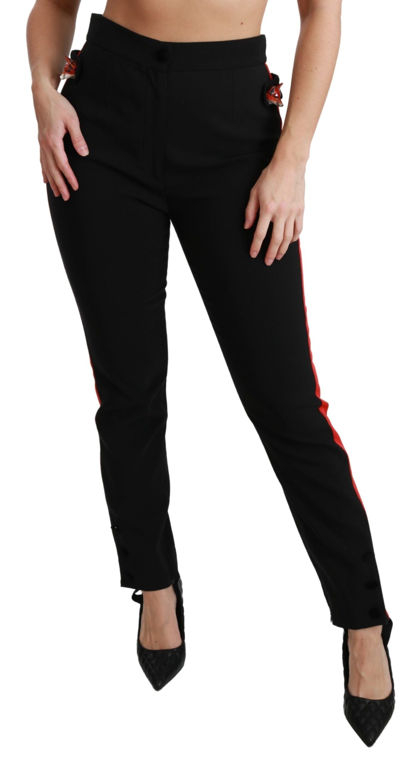 Pantaloni skinny a vita alta Dolce & Gabbana Chic in nero