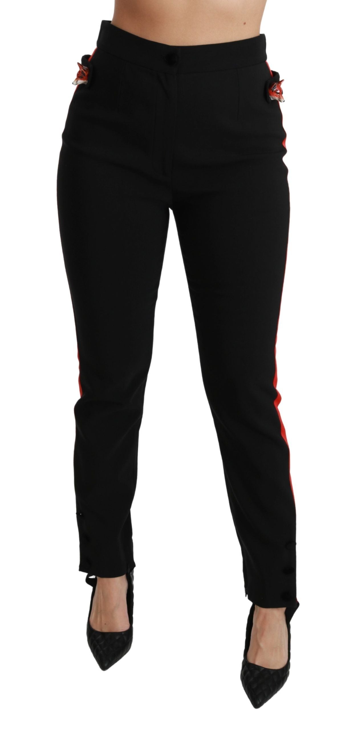 Pantaloni skinny a vita alta Dolce & Gabbana Chic in nero