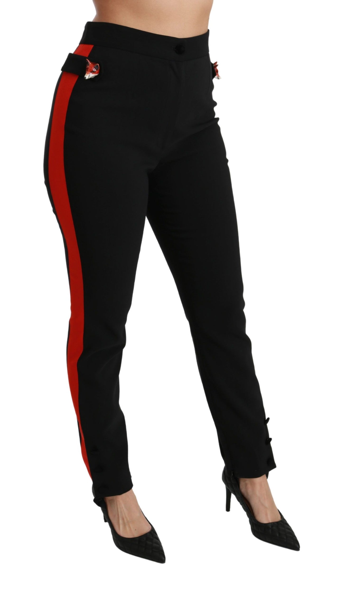 Pantaloni skinny a vita alta Dolce & Gabbana Chic in nero