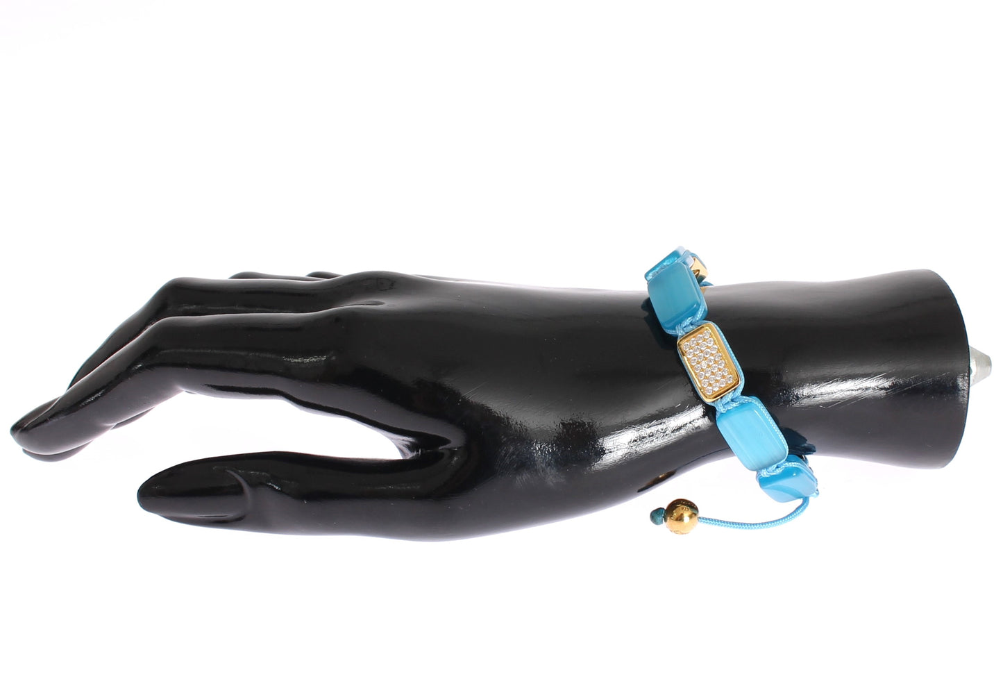 Nialaya elegante bracciale con opale blu e tempestato di diamanti