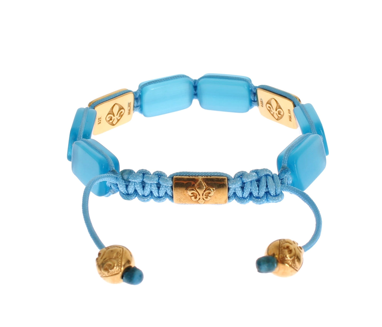 Nialaya elegante bracciale con opale blu e tempestato di diamanti