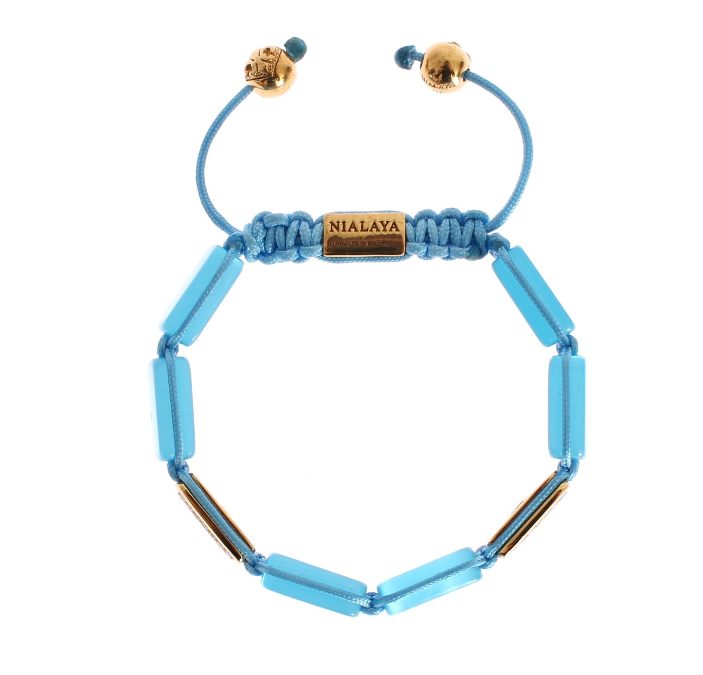 Nialaya elegante bracciale con opale blu e tempestato di diamanti