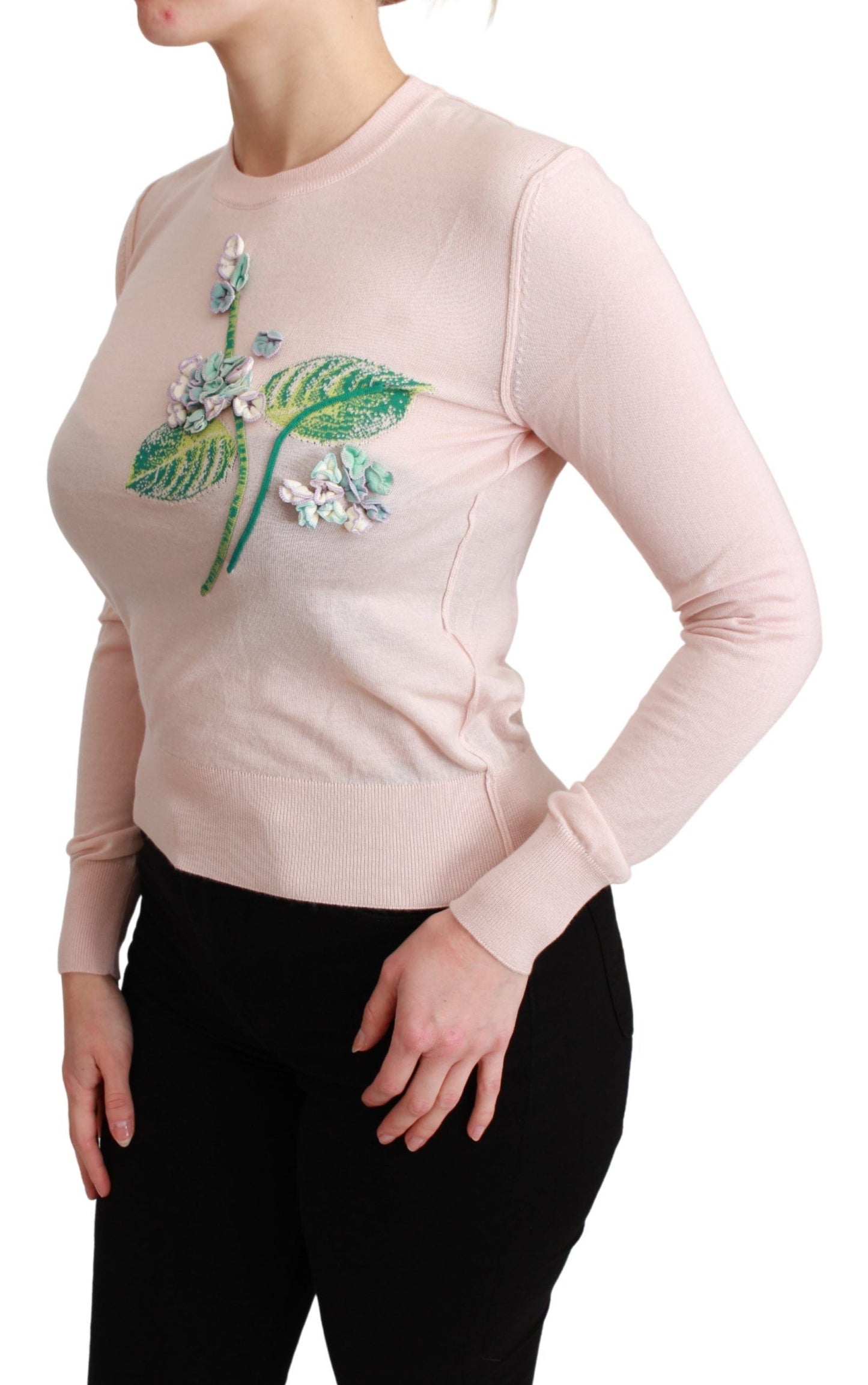 Dolce & Gabbana Maglione ricamato floreale in misto seta