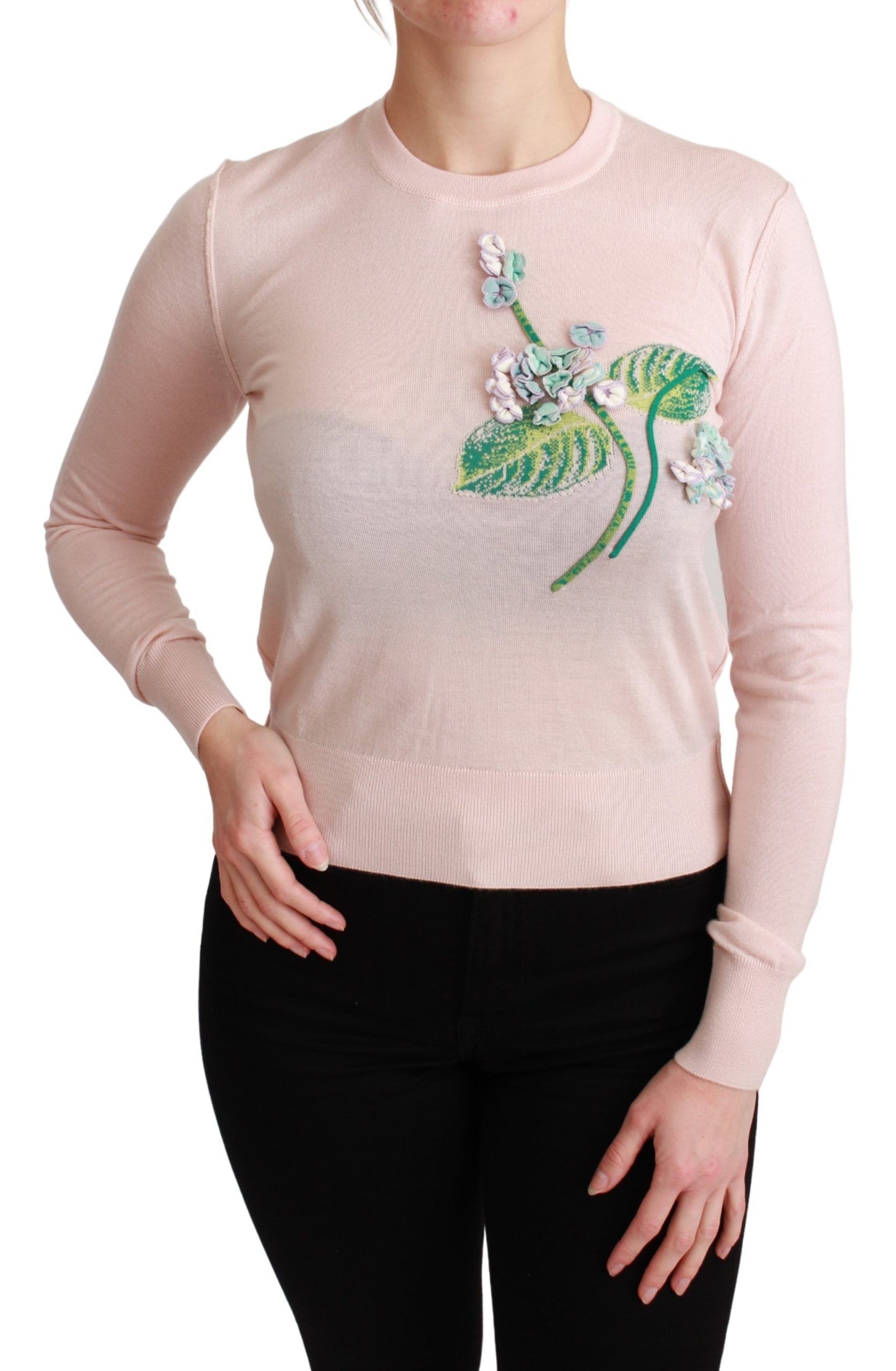 Dolce & Gabbana Maglione ricamato floreale in misto seta