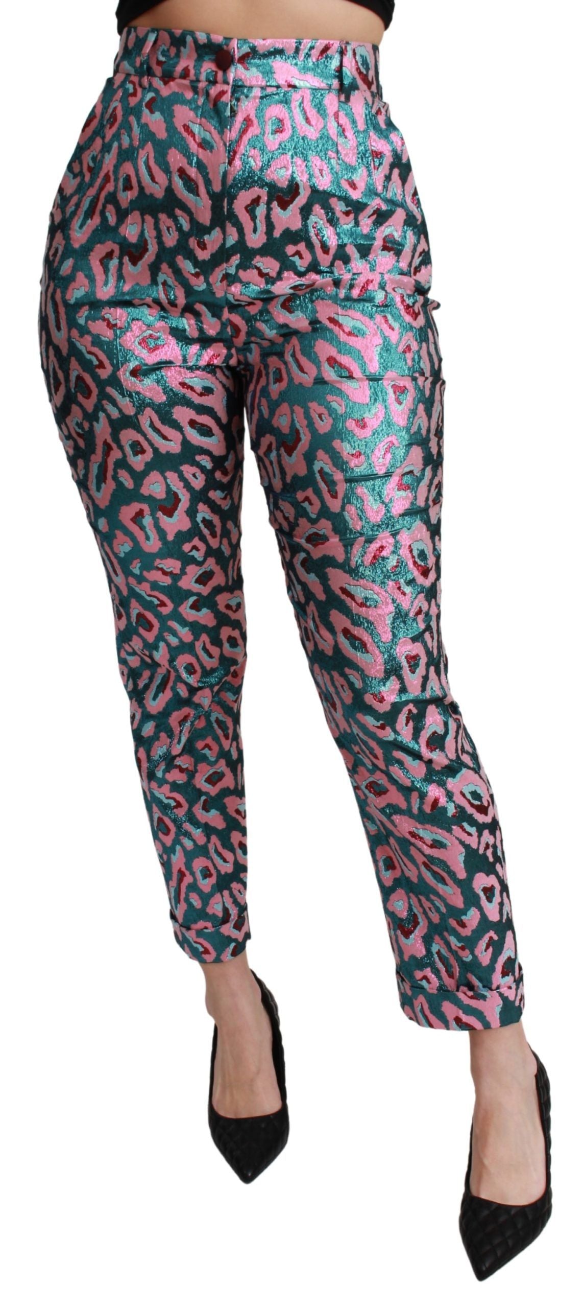 Dolce & Gabbana Pantaloni eleganti cropped in misto seta a vita alta