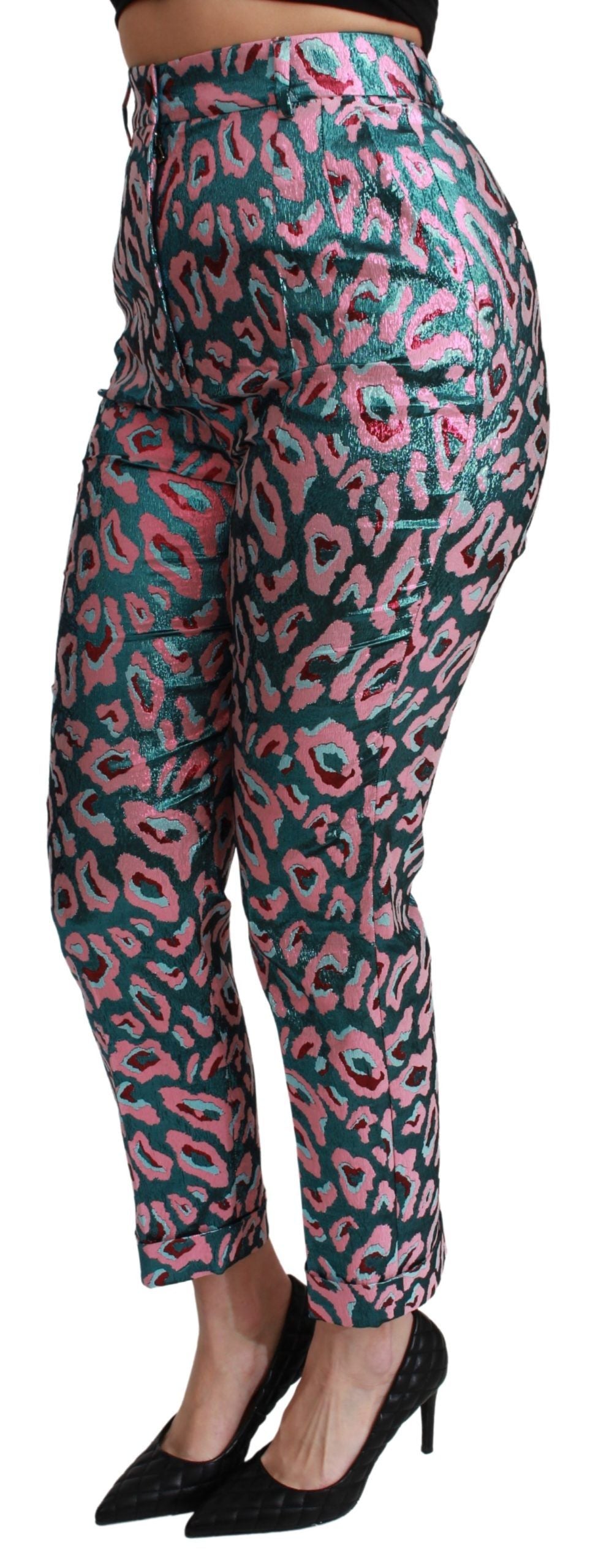 Dolce & Gabbana Pantaloni eleganti cropped in misto seta a vita alta