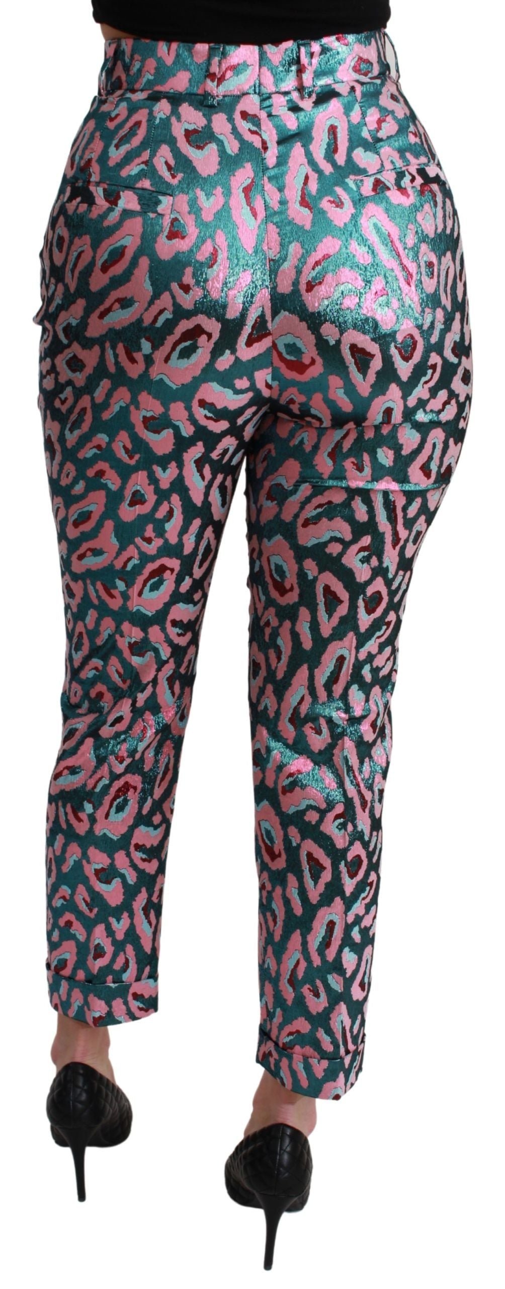Dolce & Gabbana Pantaloni eleganti cropped in misto seta a vita alta