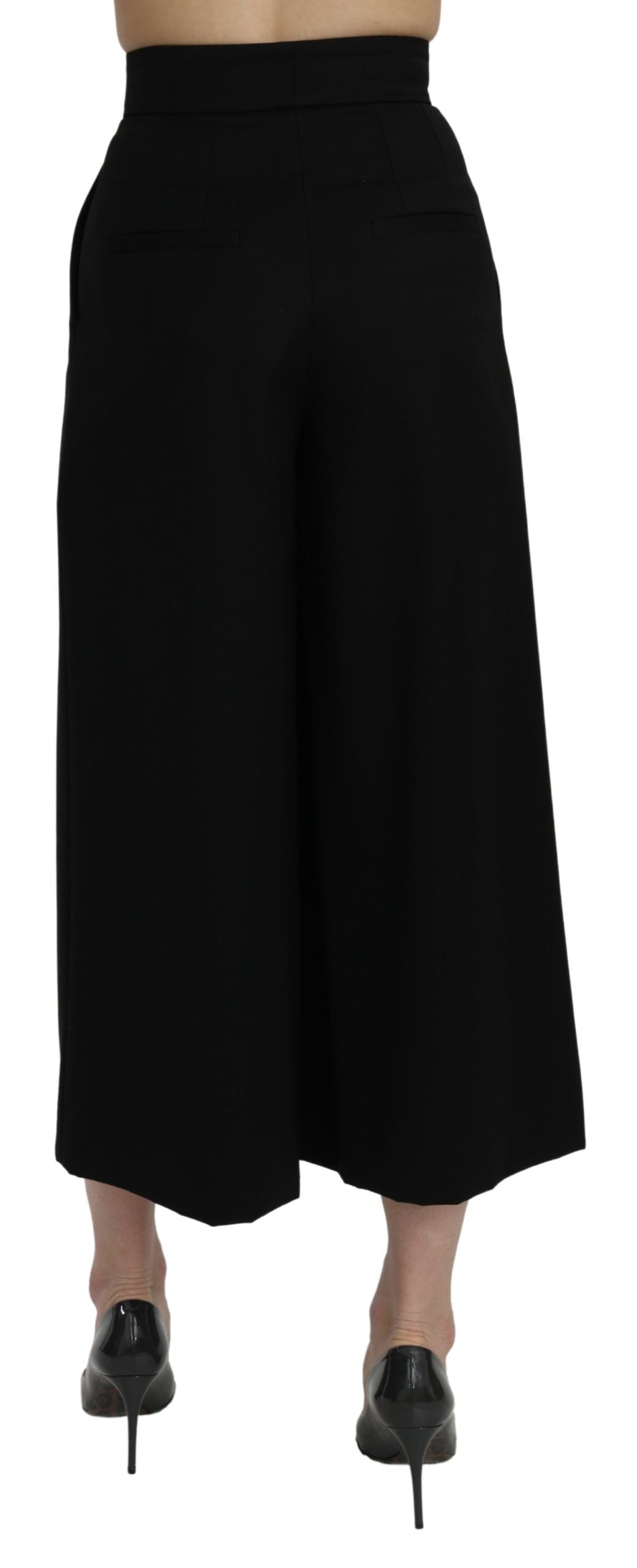 Dolce & Gabbana Pantaloni eleganti in lana a gamba larga a vita alta