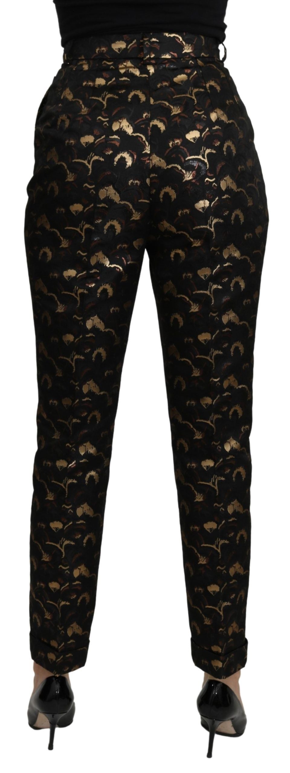 Dolce & Gabbana Pantaloni eleganti in broccato affusolati a vita alta