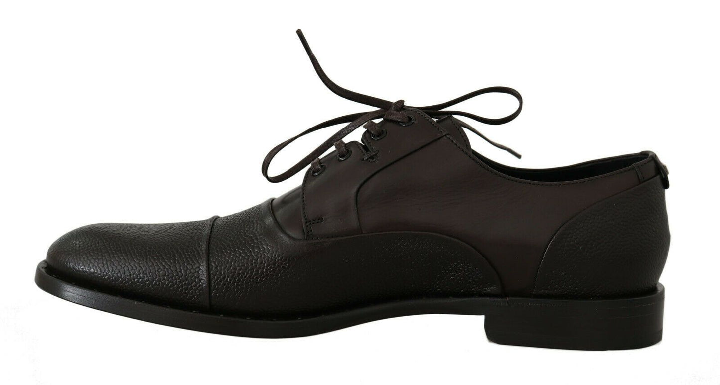 Dolce & Gabbana Eleganti Stringate Formali in Pelle Marrone