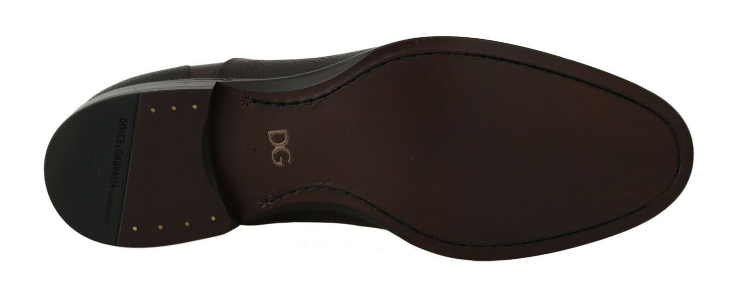 Dolce & Gabbana Eleganti Stringate Formali in Pelle Marrone