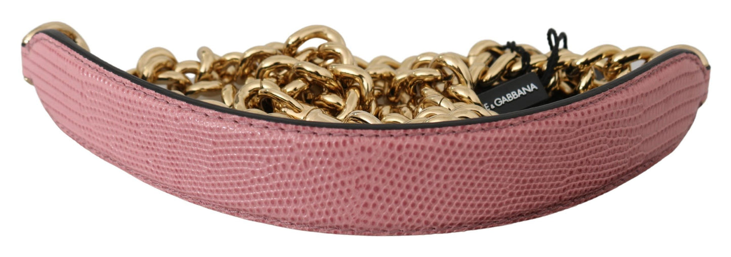 Dolce & Gabbana Elegante tracolla in pelle color oro rosa