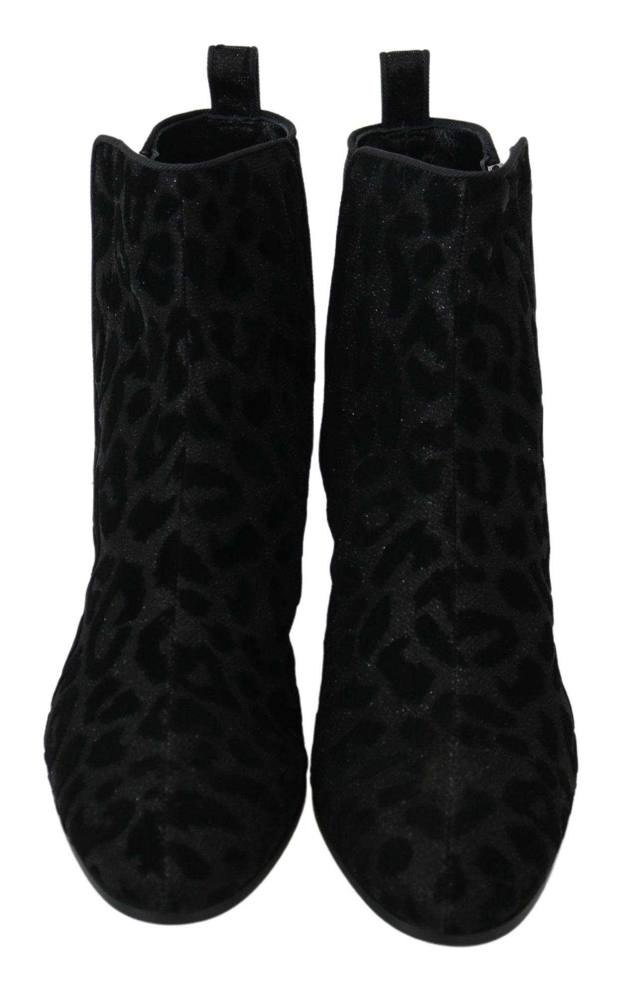 Dolce & Gabbana eleganti stivaletti neri con stampa leopardata
