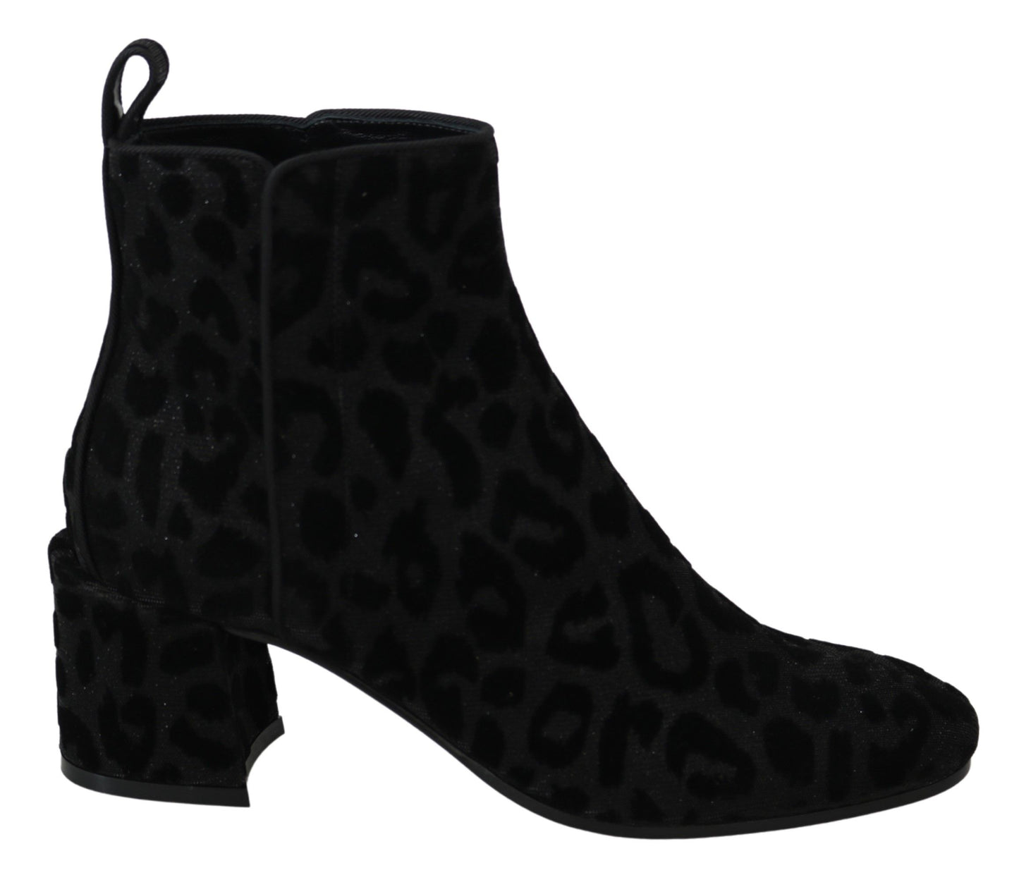 Dolce & Gabbana eleganti stivaletti neri con stampa leopardata