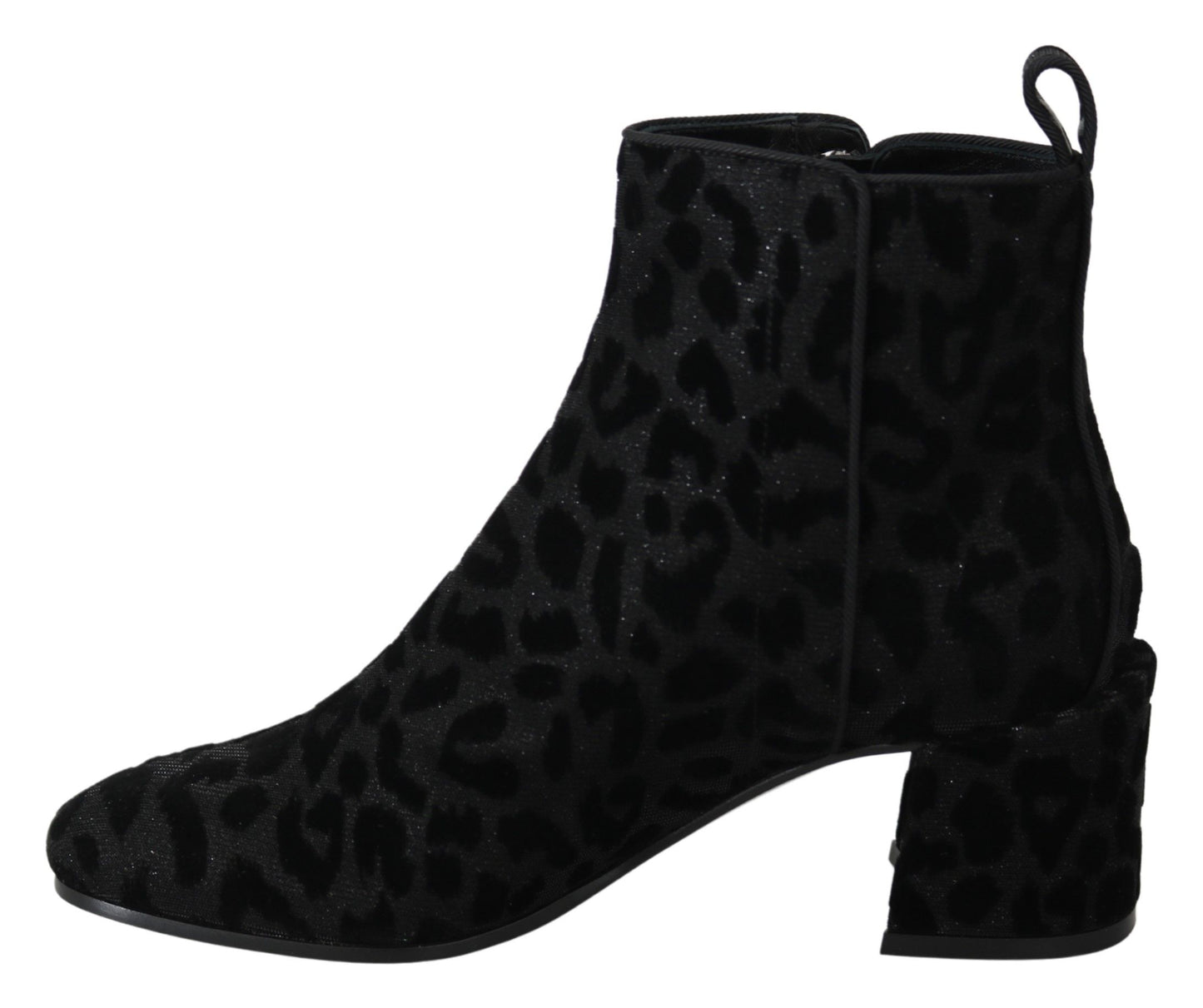 Dolce & Gabbana eleganti stivaletti neri con stampa leopardata