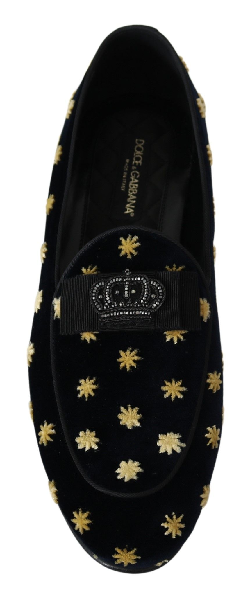 Dolce & Gabbana Mocassini eleganti con ricamo corona in velluto
