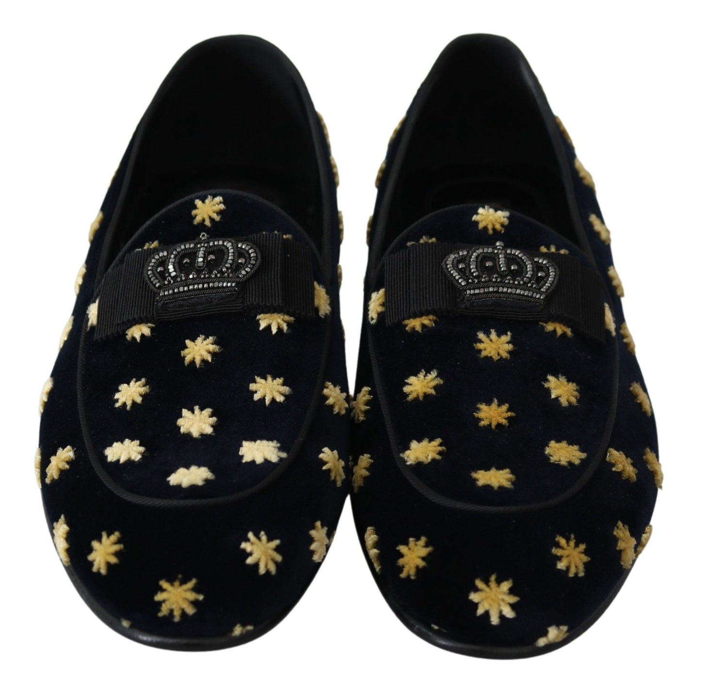 Dolce & Gabbana Mocassini eleganti con ricamo corona in velluto