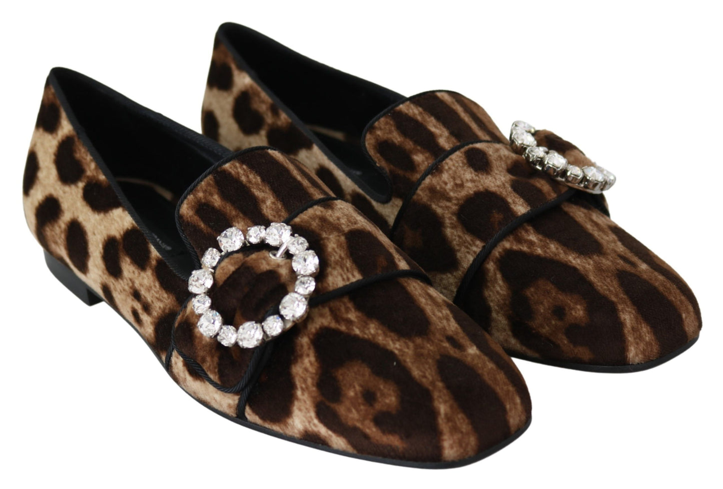 Mocassini Dolce & Gabbana con stampa leopardata decorata con cristalli