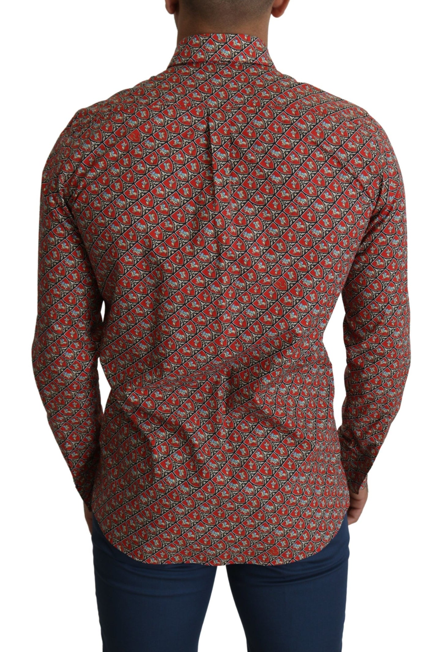 Dolce & Gabbana Camicia elegante in cotone rosso Martini Fit