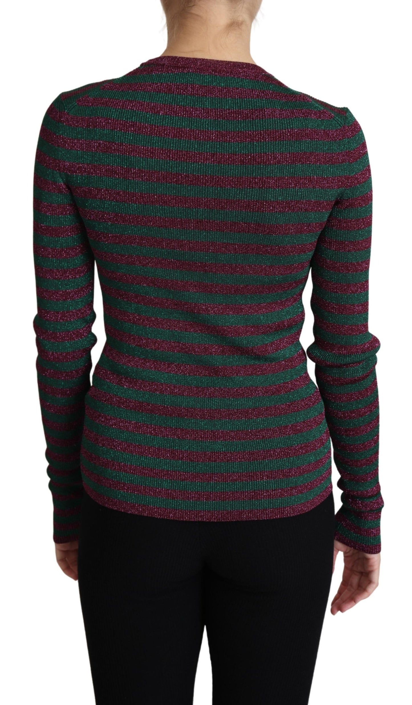 Dolce & Gabbana Elegante Maglione Girocollo Bordeaux